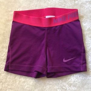 Nike Pro Dri Fit Spandex Shorts - Purple - XS